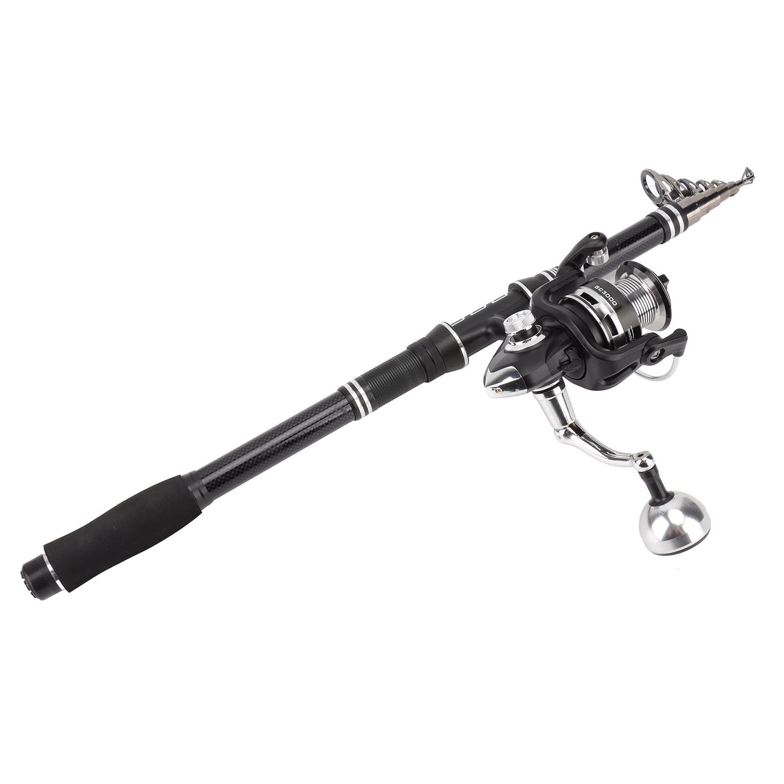 Canna da pesca Combo Kit canna da pesca telescopica Set completo con mulinello da spinning GC3000 per pesca in acqua dolce salata Uomini Donne Principianti Materiale in carbonio