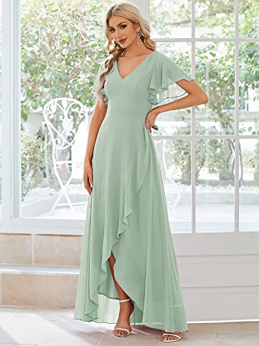 Robe longue fluide chic avec col V pour cérémonie et soirée - 3