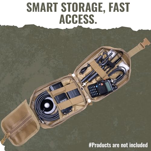 Ham Radio Go Bag in Green Color with Tear-Away Hook and Loop Back - Molle Compatible, Multi-Pocket Design for Radios, Cables, and Gear. Radio Bug Out Bag works as a Survival Radio Kit - Image 5