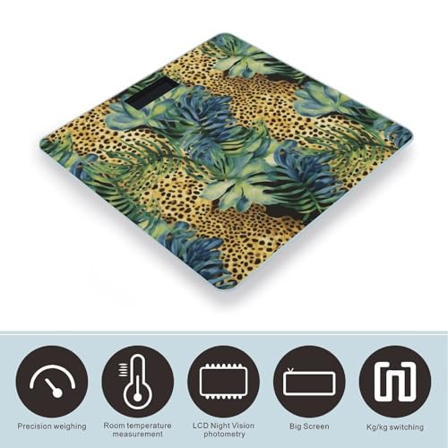 Báscula digital para baño con diseño Leopardo 26x26 cm miniatura 3