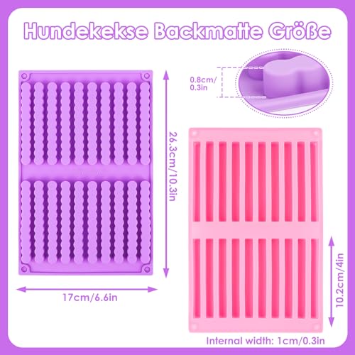 KFDDRN Backmatte Hundekekse,2 Stücke Backmatten Für Hundeleckerlies, Hundekekse Backform,Silikon Backmatten Hundekekse Für Müsliriegel Backform,DIY Hundekekse Und Leckerlis