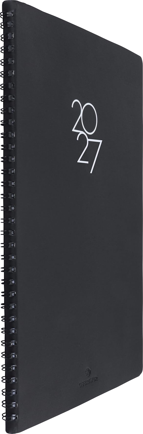 OBERTHUR - 1 Agenda Semainier de Bureau Spirales PORTLAND 30 - Dimension 22 x 30 cm - Janvier 2027 à Décembre 2027 - Couverture Noir