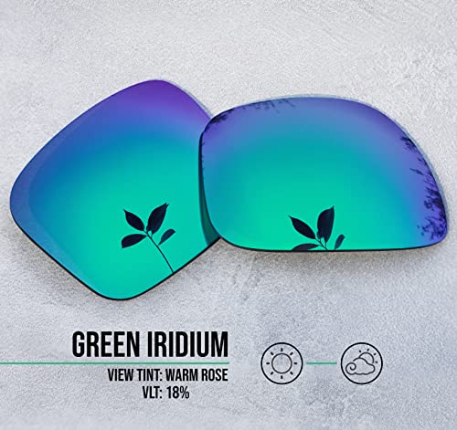 Image of Well-aimed Replacement Lenses Compatible with Oakley Flak 2.0 | Flak 2.0 XL Sunglasses - Green Iridium Polarized