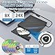 Focenat Tragbar DVD Brenner,Externes CD DVD Laufwerk USB,Extern mit SD/TF-Kartenleser Portable Brenner,USB Externe Optische Laufwerke,Slim Portable Externes Laufwerk,für Laptop Windows Mac PC MacBook