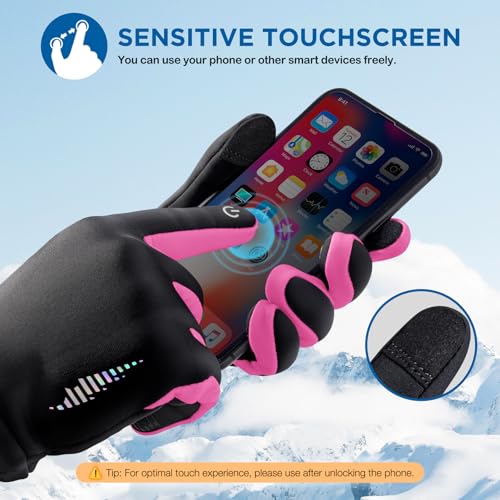 Image of SIMARI Kids Winter Gloves Touchscreen Water-Resistant Warm Thermal for Boy Girl Toddler Cycling Running Ski Snow Cold Weather