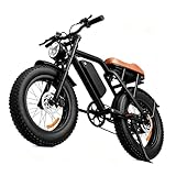 ciloovy Electric Bike for Adults, 1500W Peak Motor 28 MPH 50Miles, Fat Tire Ebike with 48V Removable Battery 20'x4.0' ebikes for Adults Hydraulic Suspension and 7-Speed, All-Terrain Unisex ebikes