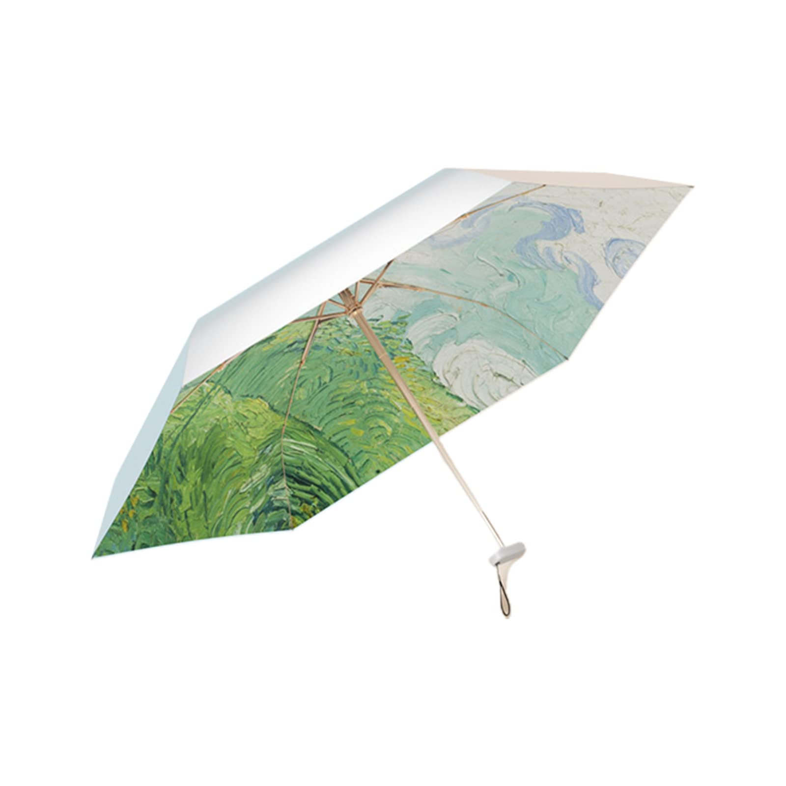 Mini Paraguas de Viaje Plegable, pequeño Paraguas Compacto con protección UV para el Sol y la Lluvia, sombrilla con 99% de protección para Mujer, Talla M (Azul Marino)