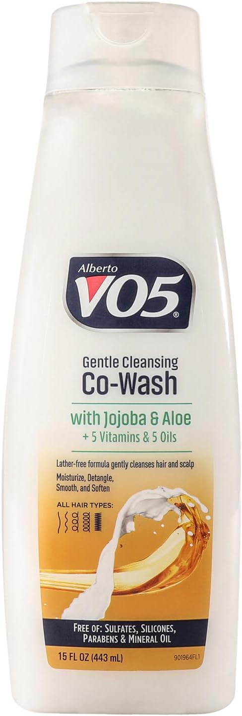 Alberto VO5 Gentle Cleansing Co-Wash with Jojoba and Aloe - Cleansing Conditioner - Cowash for Scalp and Hair - Moisturizes and Smooths Hair - 15 oz