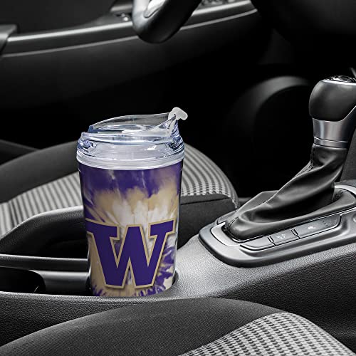 Image of Rico Industries NCAA Glitter 24oz Acrylic Glitter Tumbler with Hinged Lid, Officially Licensed Double Wall Tumbler with Straw