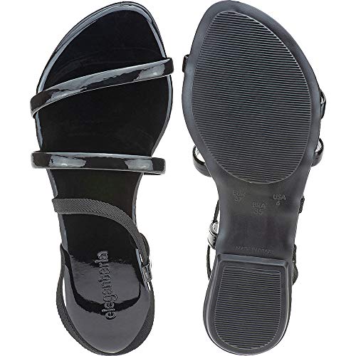 Sandalia Feminina Rasteira Leve Rasteirinha Eleganteria Tamanho:35;Cor:Preto