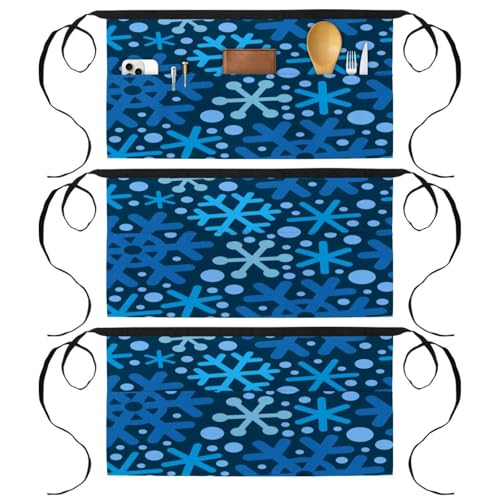 Tablier court de chef 3 poches anti-tache pour nettoyage et cuisine