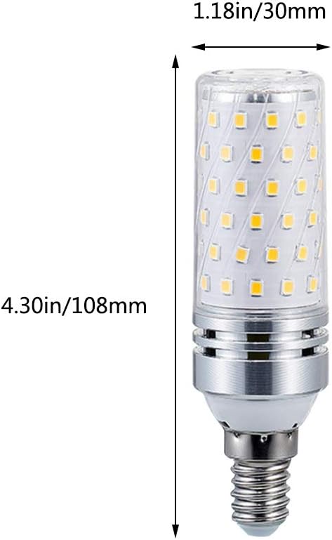 15W Candelabra LED Bulbs, 150W Equivalent, E12 Base, 1500LM 4000K Natural White, Non-Dimmable, 360° Beam Angle - 3 Pack