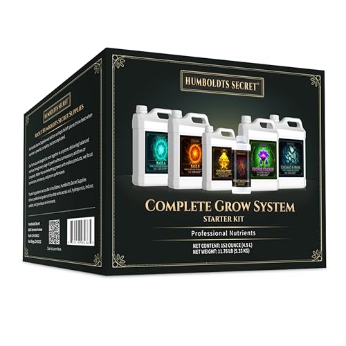 Humboldts Secret Starter Kit Pack | Indoor and Outdoor Plant Fertilizer and Hydroponic Nutrients | Base A & B, CalMag and Iron, Golden Tree, Flower Stacker, Plant Enzymes | Complete Garden System