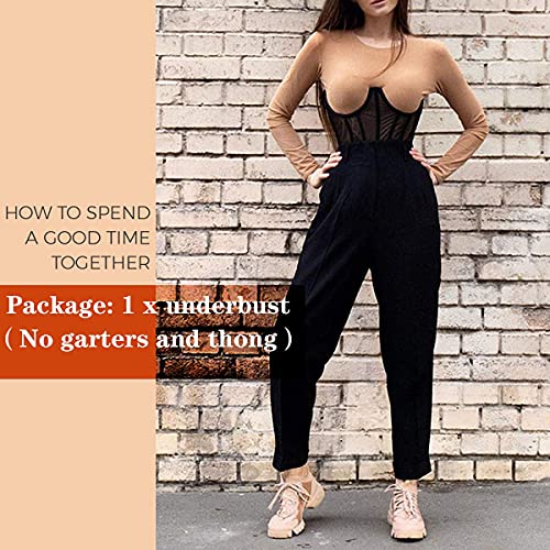 TOPMELON Lace Corset Belt Waist Corset Top Women Mesh Open Cup Lace Up Boned Bustier Underbust Corset Waist Cincher Corset4