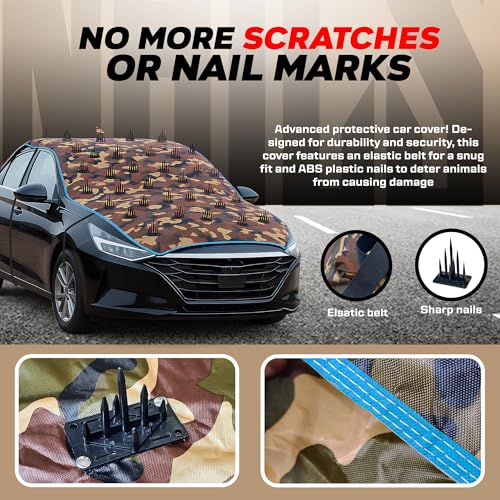 Image of Dog Protection Nail Cover for Maruti Suzuki Dzire, 100% Waterproof Long Lasting Anti-Climb Design to Stop Street Dogs & Monkeys from Sitting &Climbing on Bonnet, Roof, or Dicky