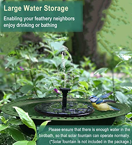 Garbuildman 28-Inch Lightweight Birdbaths Antique Decoration Detachable Birdfeeder & Bird Bath For Outdoor Garden, Oblong Dark Green #TOP5