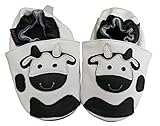  LadyMYP MYP© Krabbelschuhe, Lernlaufschuhe, Lederpuschen: Milch-Kuh (17/18, Schwarz & Weiß)