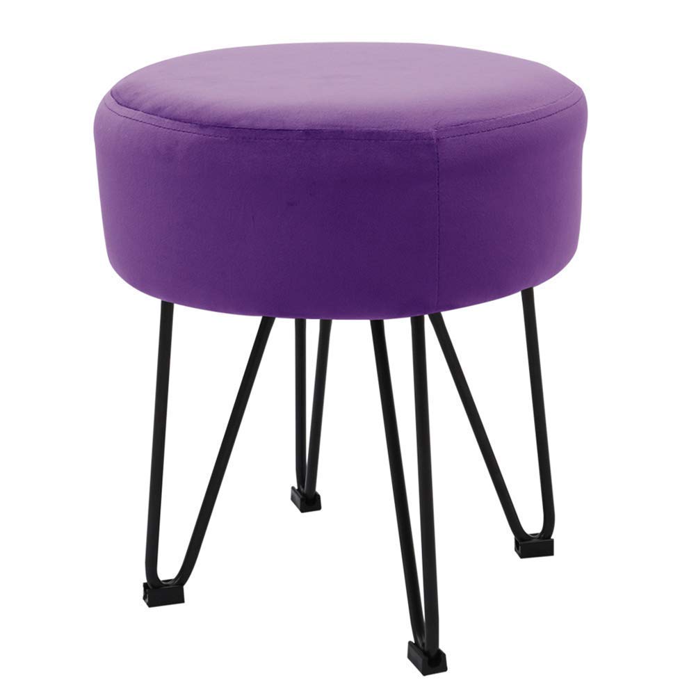 Repose-Pieds de Coiffeuse Rose, Tabouret Ottoman Salon Velours