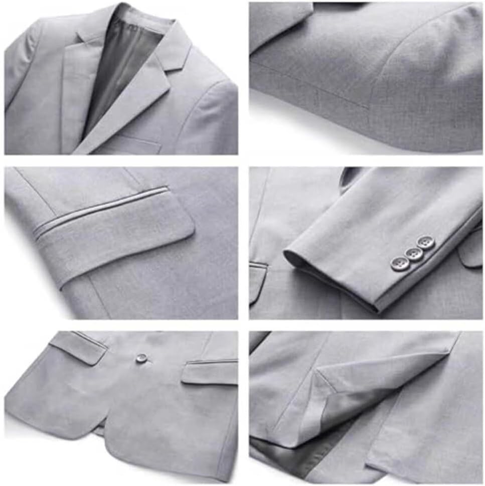 Boys Suits 2 Pieces Slim Fit Blazer Pants Suit for Boys Tuxedo Black Outfit Suit for Wedding
