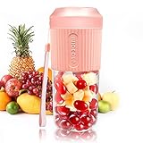 【Recargable y portátil】 La taza de jugo está equipada con una batería incorporada de 3000 mAh que se puede cargar fácilmente a través de un banco de energía, computadora portátil, computadora, teléfono móvil u otro dispositivo USB.