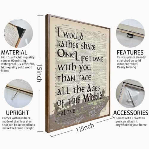 Image of Lord of the Rings Framed Poster - 'I Would Rather Share One Lifetime - Arwen', LOTR Birthday Decor, 12x15
