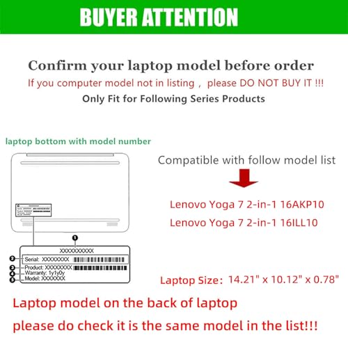 Funda para portátil Lenovo Yoga 7 16" PU cuero negro miniatura 2