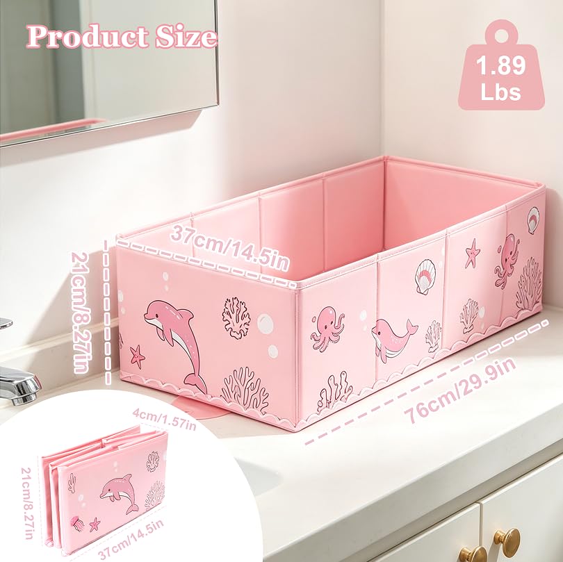 AirSwim Collapsible Baby Bathtub, Foldable Bathtub with a Drain Plug for 6M-4Y Infant Toddler, Space Saving Portable Baby Bath Tub for Travel, Quick Drain and Easy to Clean, No Assembly Required, Pink