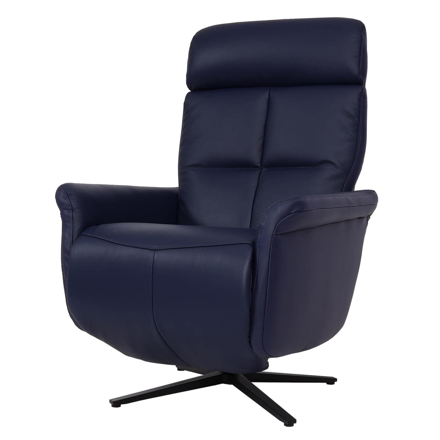 Mendler Sillón relax HWC-L10 de cuero - azul | Sillón reclinable para TV, reclinable