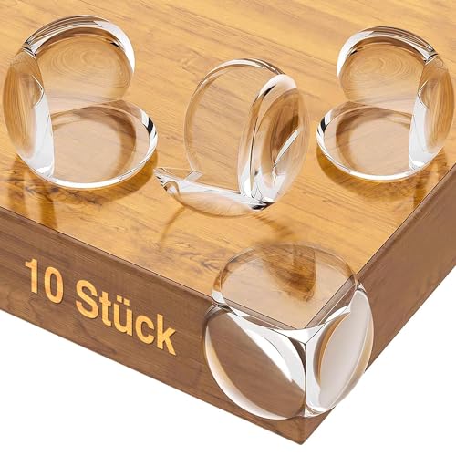 Glooxy 10 Stück Baby Eckenschutz, Kantenschutz Kindersicherung Selbstklebend Transparent Tisch Kantenschutz Baby mit verbessertem Superkleber und rückstandsfreier Entfernung für alle Möbel (10)