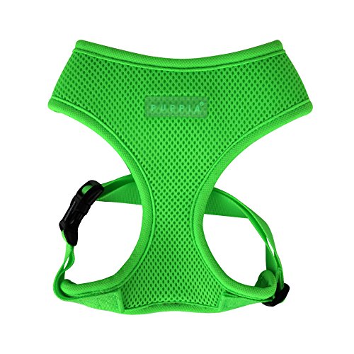 Puppia Harnais Néon pour Petit Chien et pour Chien Moyen - léger et Super Doux en Plusieurs couleurss, Vert, XL
