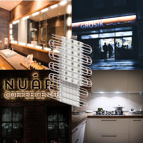 Image of 200 pcs Channel Letter LED Commercial Module Strip 6500K White Light IP65 Waterproof for Advertising Signs with Tape Adhesive Backside for Outdoor