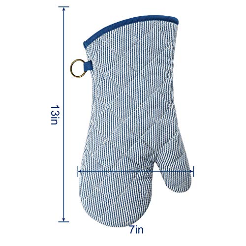 Red Lmldeta OVEN MITTS 100% Cotton Heat Resistant 470 Degree Gloves Men Women Cooking Baking Barbecue Bbq Microwave Crafting Machine Washable Pot Holders Mittens thumb #2