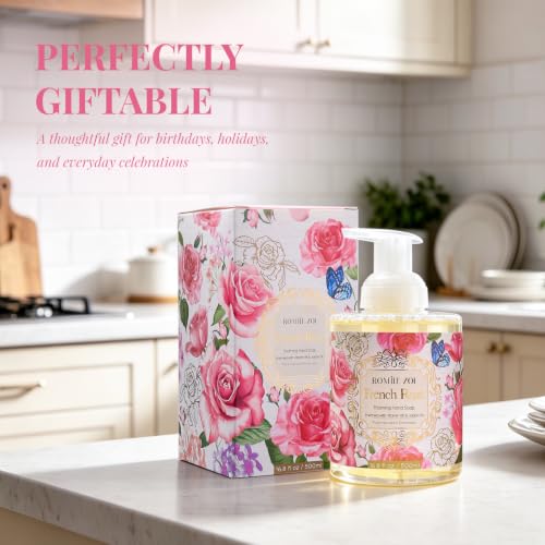 Image of ROMIIE ZOI Foaming Hand Soap, French Rose, 500ml / 16.8fl.oz | With Gift Box, Gentle cleansing, nourishes skin without drying