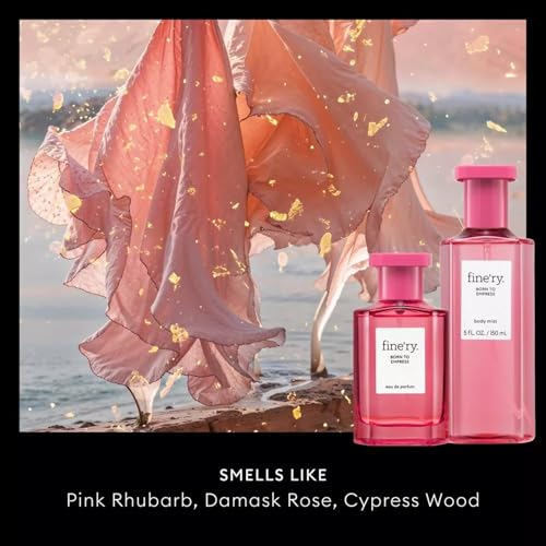 Image of Fine'ry Rose Woody Hair + Body Fragrance Mist Spray for Women - Born to Empress - Bright Floral Woody Scent with Pink Rhubarb, Damask Rose & Cypress Wood, Long-Lasting, Vegan, Gift for Girls (5 Fl Oz)