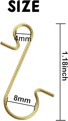 Miniatura 2 de TIHOOD 300 ganchos para adornos, colgadores de adornos de Navidad (dorado)