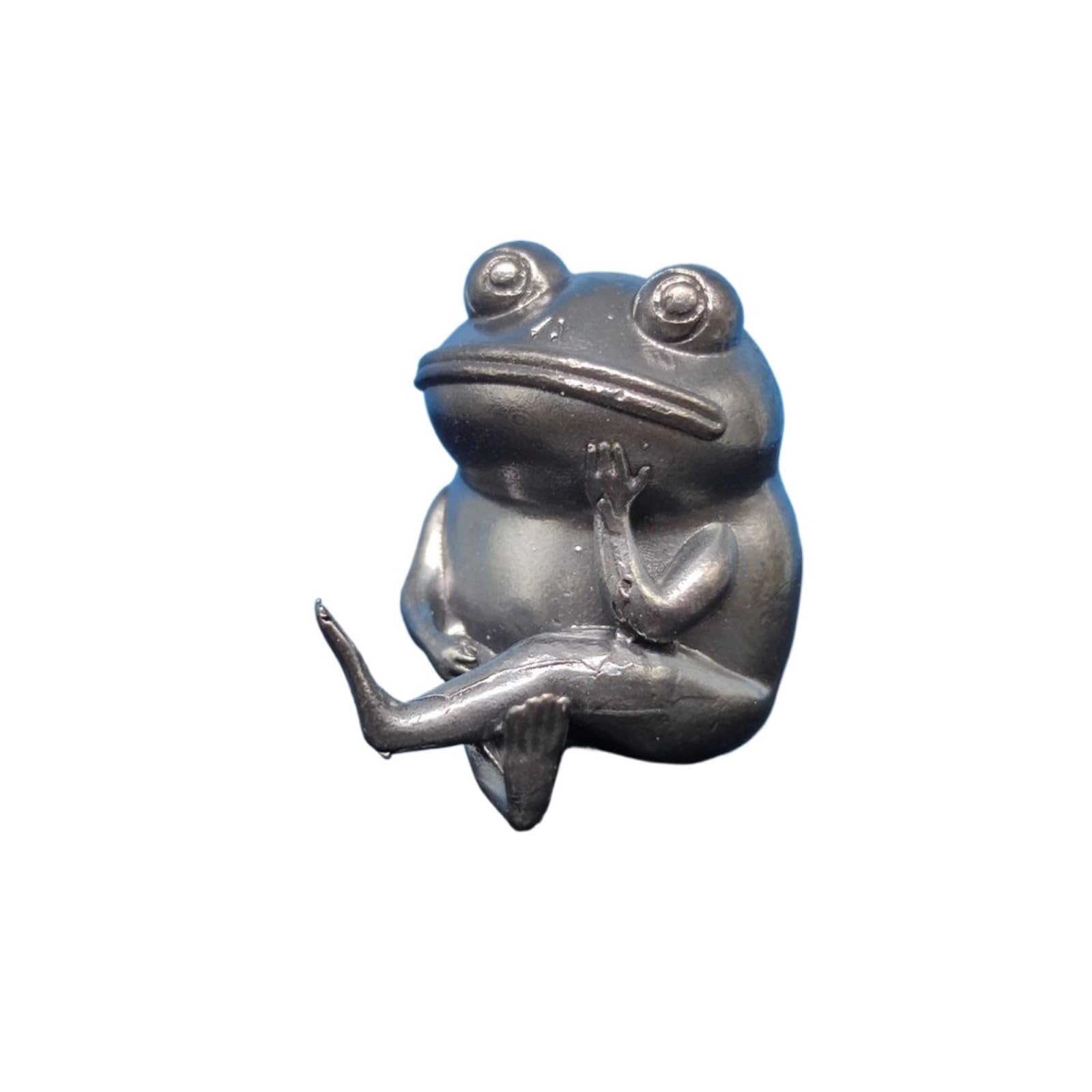 NGDFGR Brass Yoga Creative Quirky Orphan Frog Miniature Statue,Metal Animal Frog Sculpture Desktop Ornament Home Bonsai Micro Landscape Decr Accessories