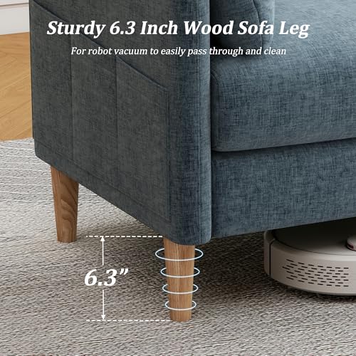 Image of Hanherry Loveseat Sofa, 62.6 inch Small Couch for Living Room, Comfy Chenille Fabric Love Seat for Bedroom with Throw Pillow,Removable Cushion Cover,Couches for Small Space,Apartment,Dorm