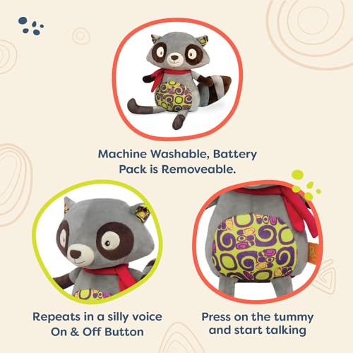 Animaux en Peluche Interactive Raton Laveur Parlant Éveil 10 Mois