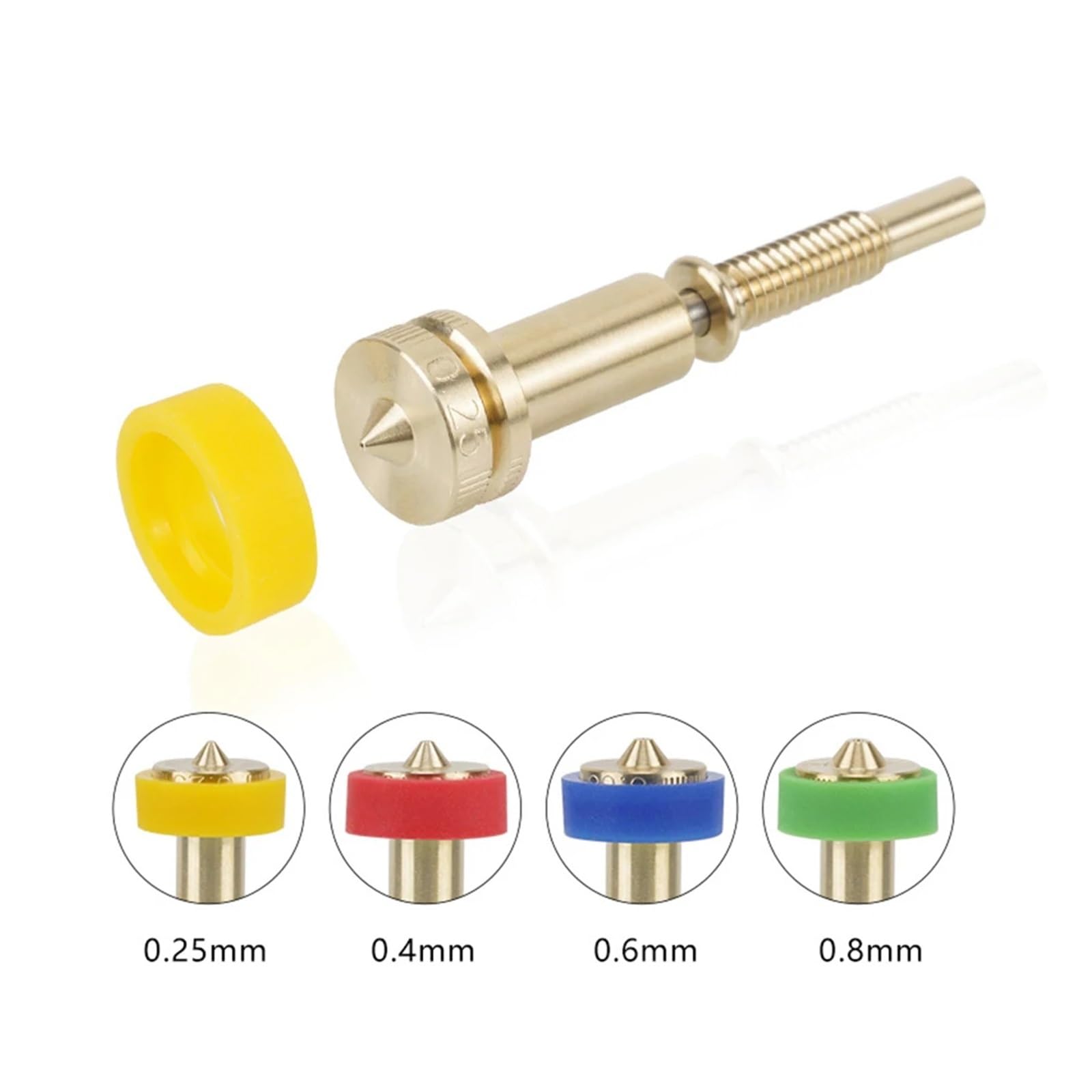 Juego de Boquillas, Compatible con Hotend Cerámico Revo, Latón Titanio | Boquillas de latón y titanio for hotend cerámico Revo(3PCS 0.8mmBrass)