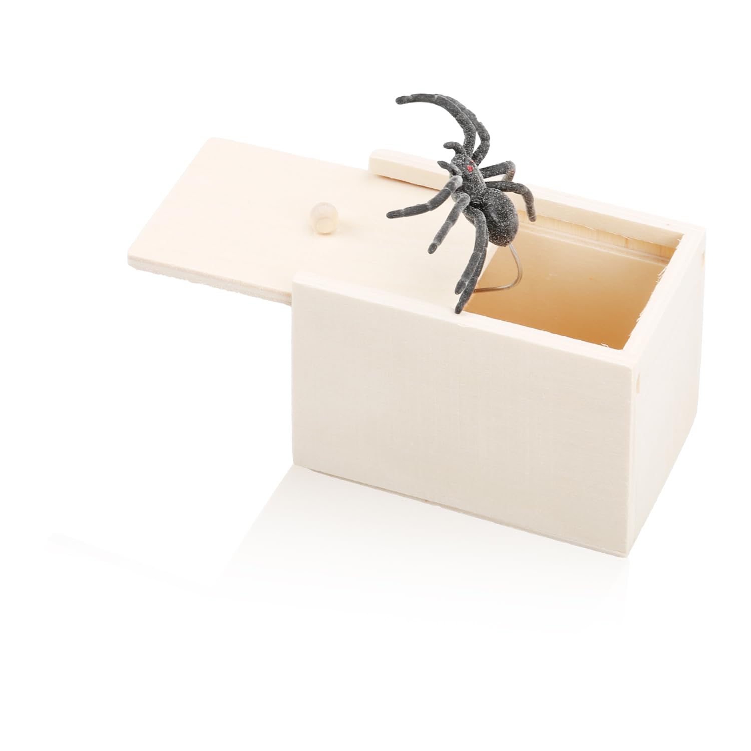 Gaomumu Wooden Spider Scare Box, Creative Wooden Gag Joke Toy with Jumping Spider for Prank Entertainment, Ideal for Parties, April Fools' Day Gifts, and Unique Party Favors