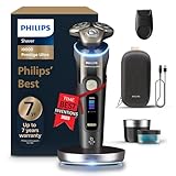 Philips Shaver i9000 Prestige Ultra, Wet & Dry Electric Shaver, Black, with Skin IQ Pro Technology, Triple Lift & Cut System, 360 Rotating NanoTech Precision Blades, 5 Shaving Modes, Model XP9405/31