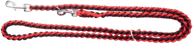 Dingo Braided Strong Leash, Extended Lead 220 cm Long for Daily Use, Red and Black 10285
