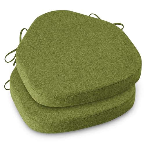 Image of AddGrace Chair Cushions for Windsor Chairs Set of 2 Green 42x39.5 cm