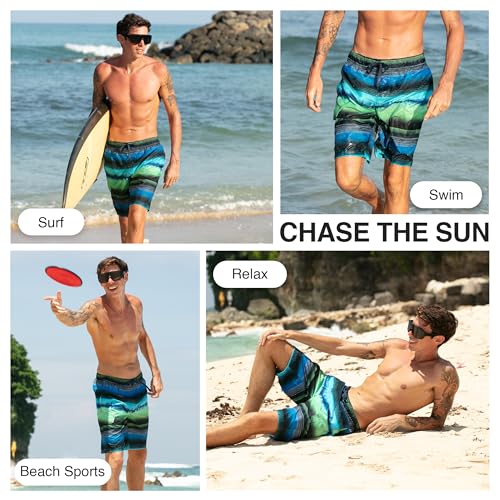 Image of Kanu Surf Men's Big Viper Extended Size Stripe Swim Trunk