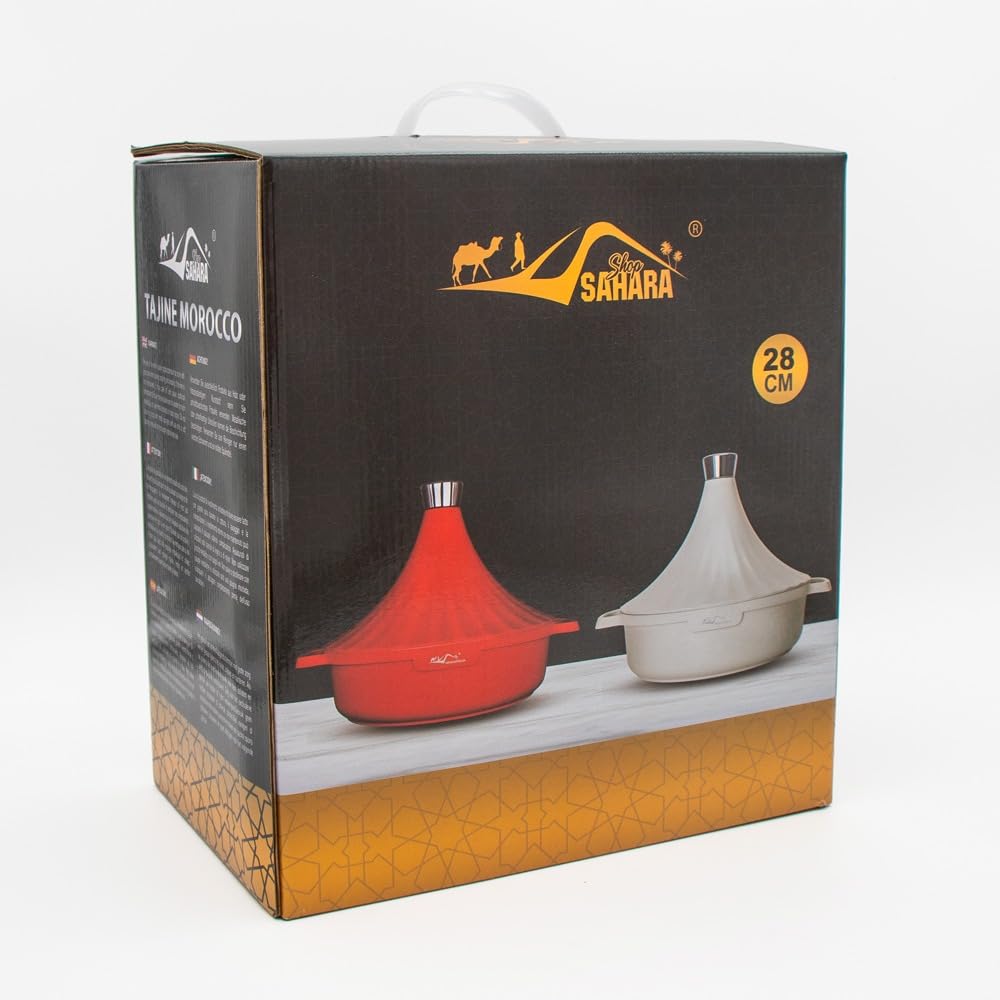 Saharashop Tajín Marroquí Morocco 28 cm Diámetro Negro Mate Aluminio Redondo Apto para Inducción y Horno