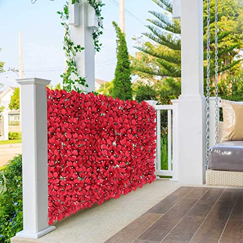 Valla de flores artificiales para cubrir paredes viejas y decorar patios exteriores 3