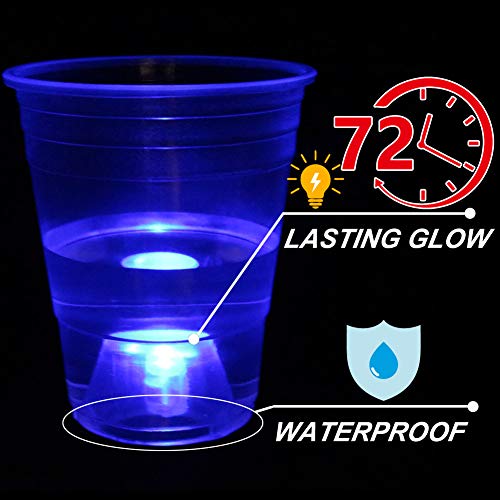 Six Senses Media The Dark Beer Pong Set,Beer Pong Party Cup Set, LED Beer Pong Cups and LED Flash Balls, 22 Set(11 Red&11 Blue), Waterproof, Large Capacity Battery