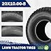 MaxAuto 20x10.00-8 Lawn Mower Tires, 20x10-8 Tractor Turf Tire, 20x10x8 NHS Tires, 4PR/Ply Tubeless, Set of 2