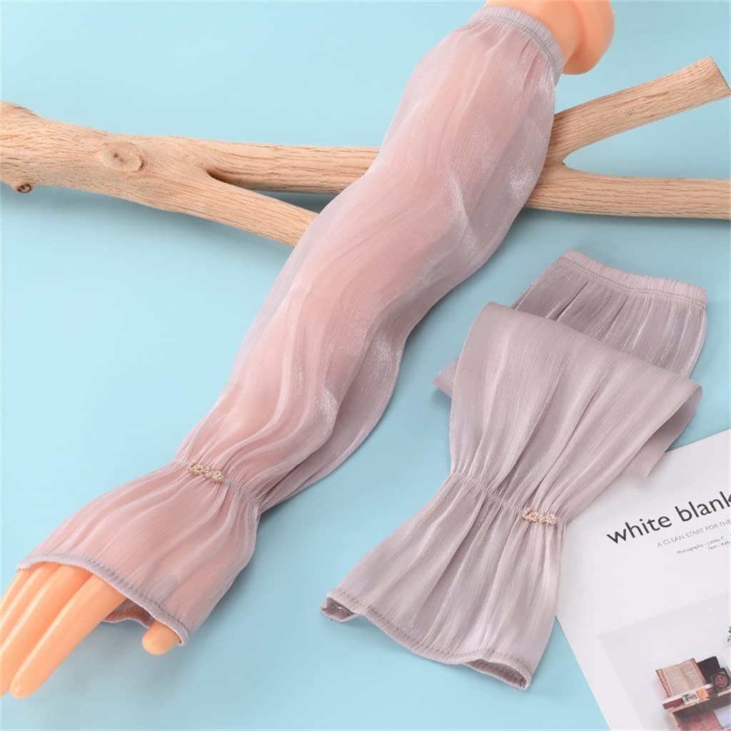 EYHLKM Mangas de Seda de Hielo Mangas Sueltas para Mujer Mangas de Hielo para Conducir Guantes Mangas Mangas de Mano de Verano para Mujer