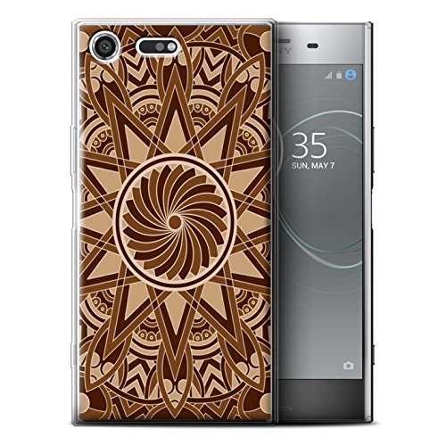 Stuff4 Coque Gel TPU de Coque pour Sony Xperia XZ Premium/Étoile/Sépia Design/Art Mandala Collection